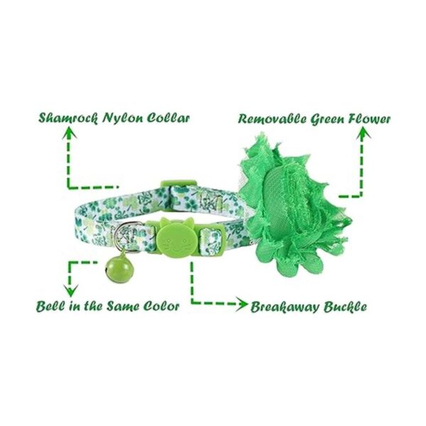 BoomBone Gato San Patricio Día Collar Flor Collares para_3