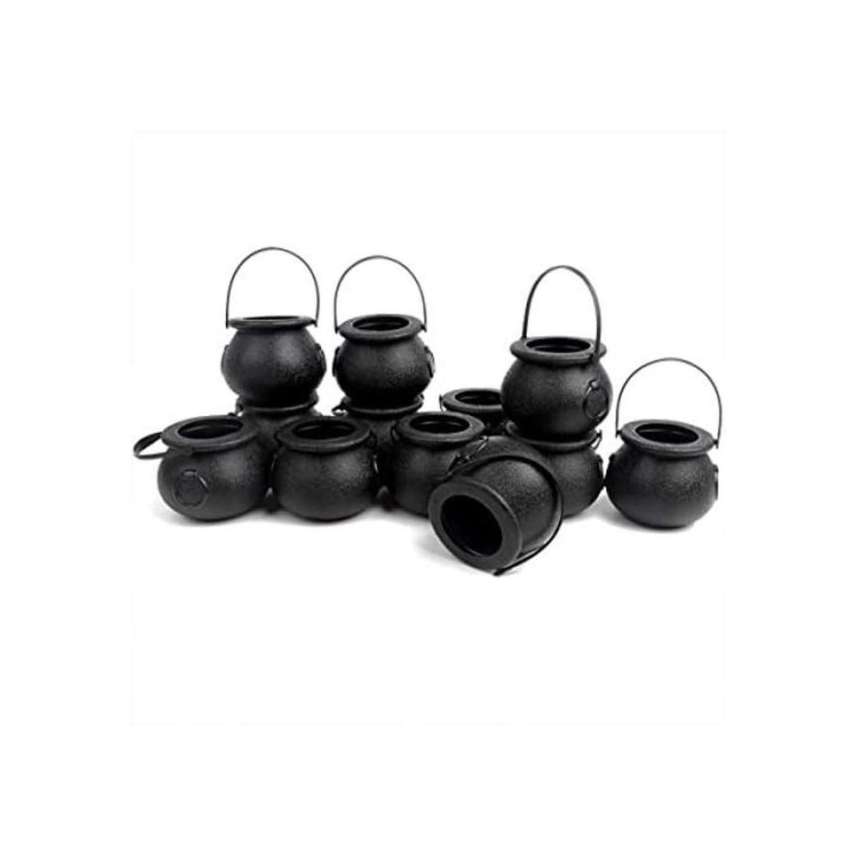 CCINEE Caldero negro con asa mini cubo de plástico para