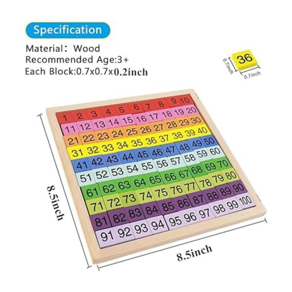 CICITOYWO Juego de mesa de madera con ciento números_2