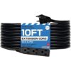 Cable de extensión negro de 9.8 ft con 3 tomas de_1