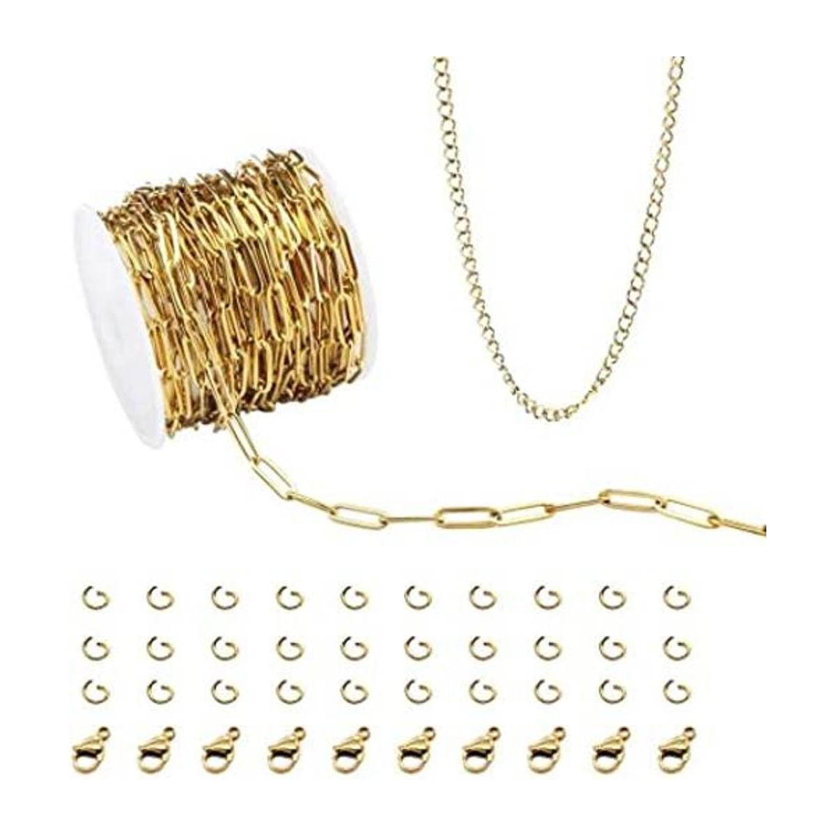 Cadenas planas de acero inoxidable chapadas en oro de 18