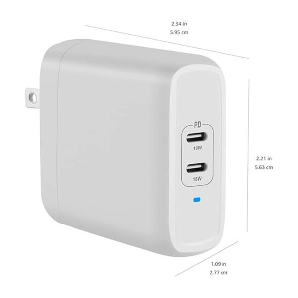 Cargador de pared USBC de dos puertos de 36 W para_5