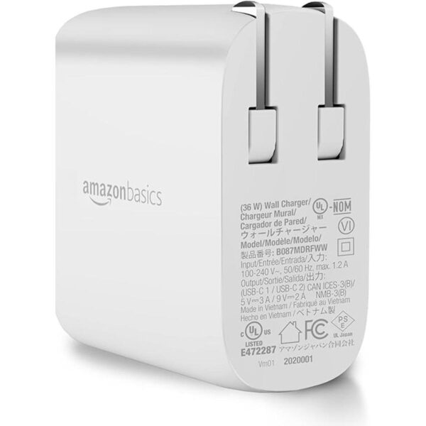 Cargador de pared USBC de dos puertos de 36 W para_2