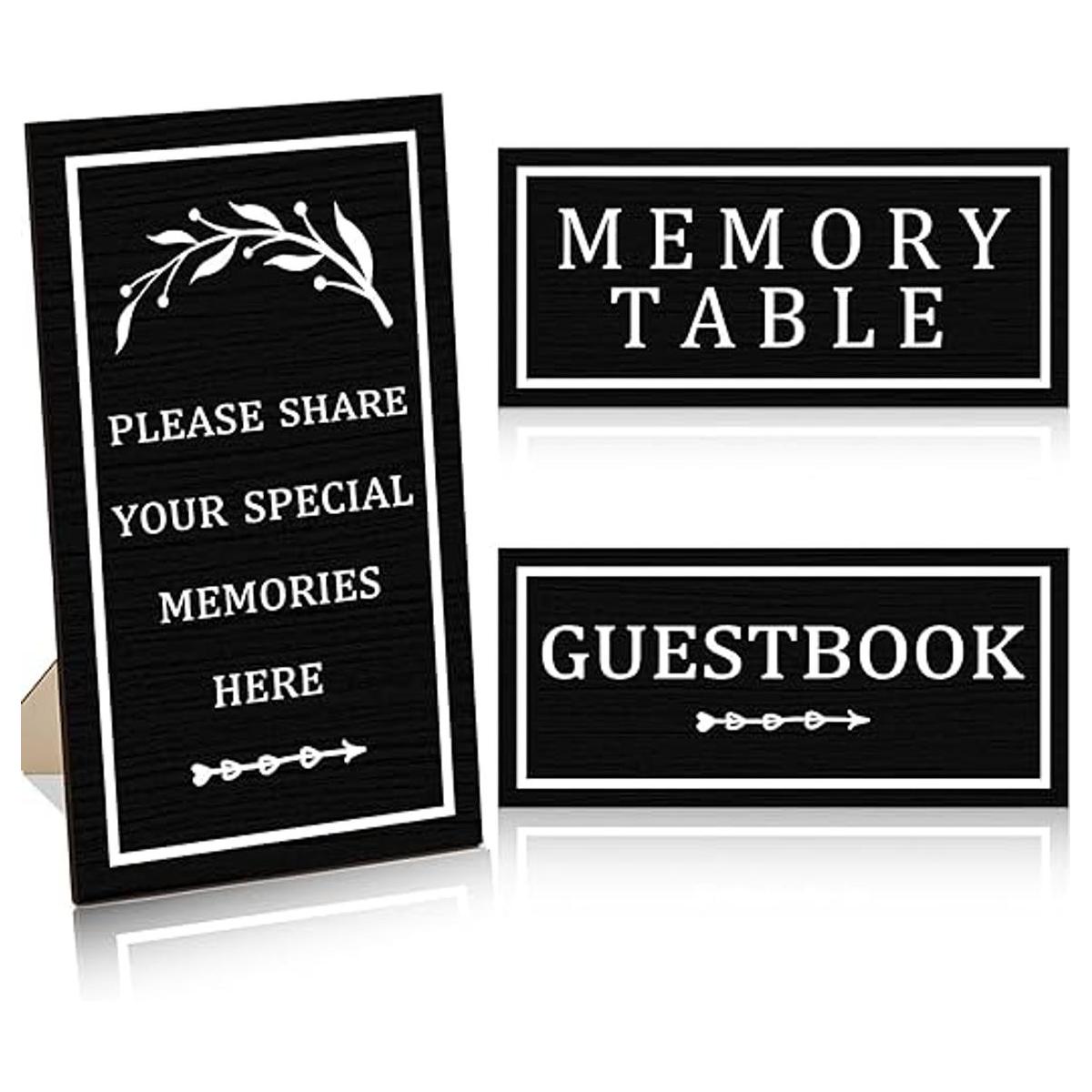 Cartel de madera para mesa funeraria de 3 piezas de madera