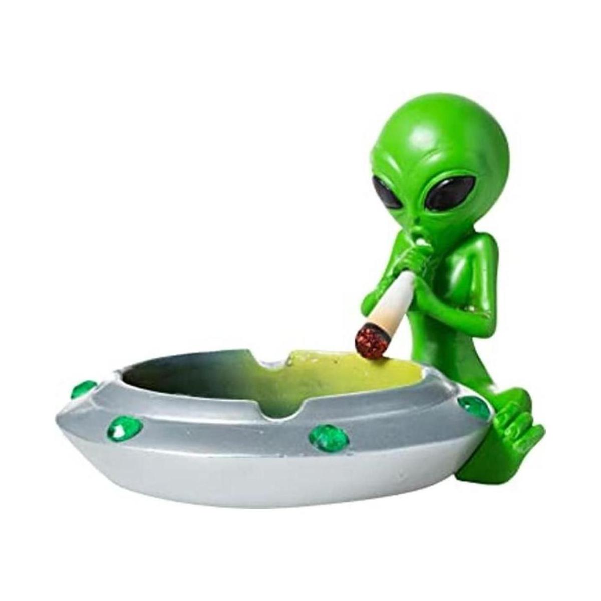 Cenicero sentado para fumar extraterrestre con diseño