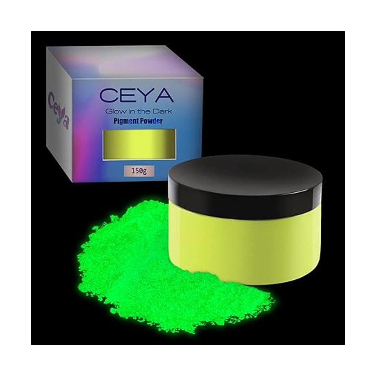 Ceya Polvo de brillo amarillo fluorescente 5.3 oz150 g
