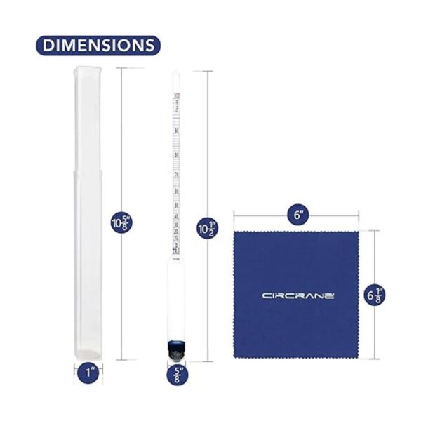 Circrane 0200 Proof Tralle Alcohol Hidrómetro Probador