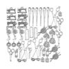 Colección de abalorios de costura 44 piezas de plata_1