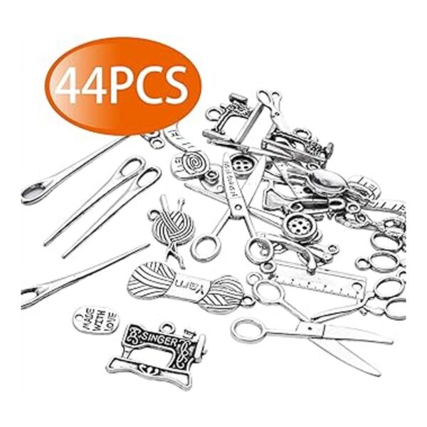 Colección de abalorios de costura 44 piezas de plata_4