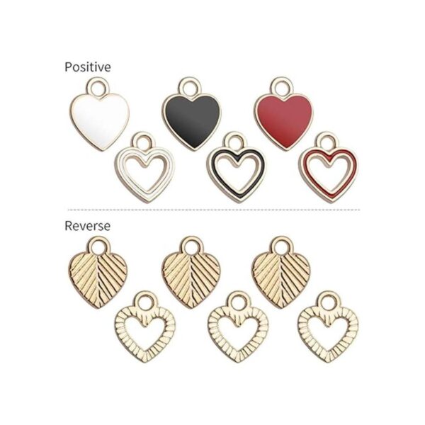 Colgante de corazón chapado en oro 60 dijes de corazón