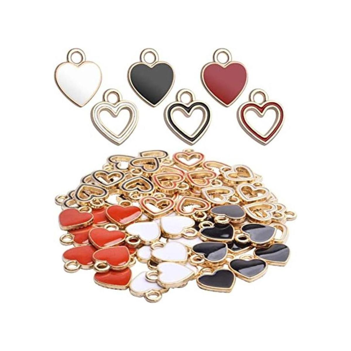 Colgante de corazón chapado en oro 60 dijes de corazón