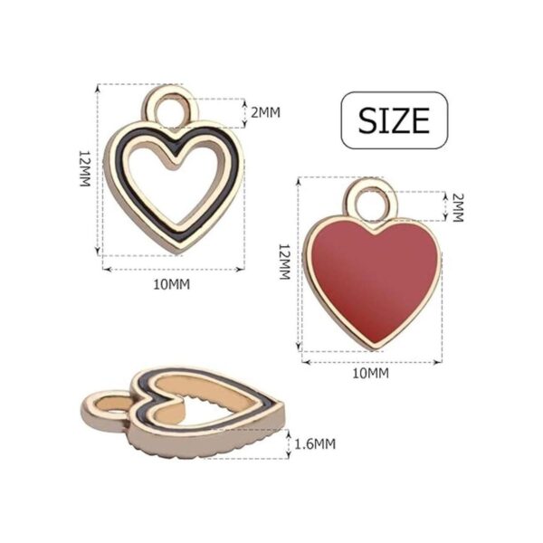 Colgante de corazón chapado en oro 60 dijes de corazón