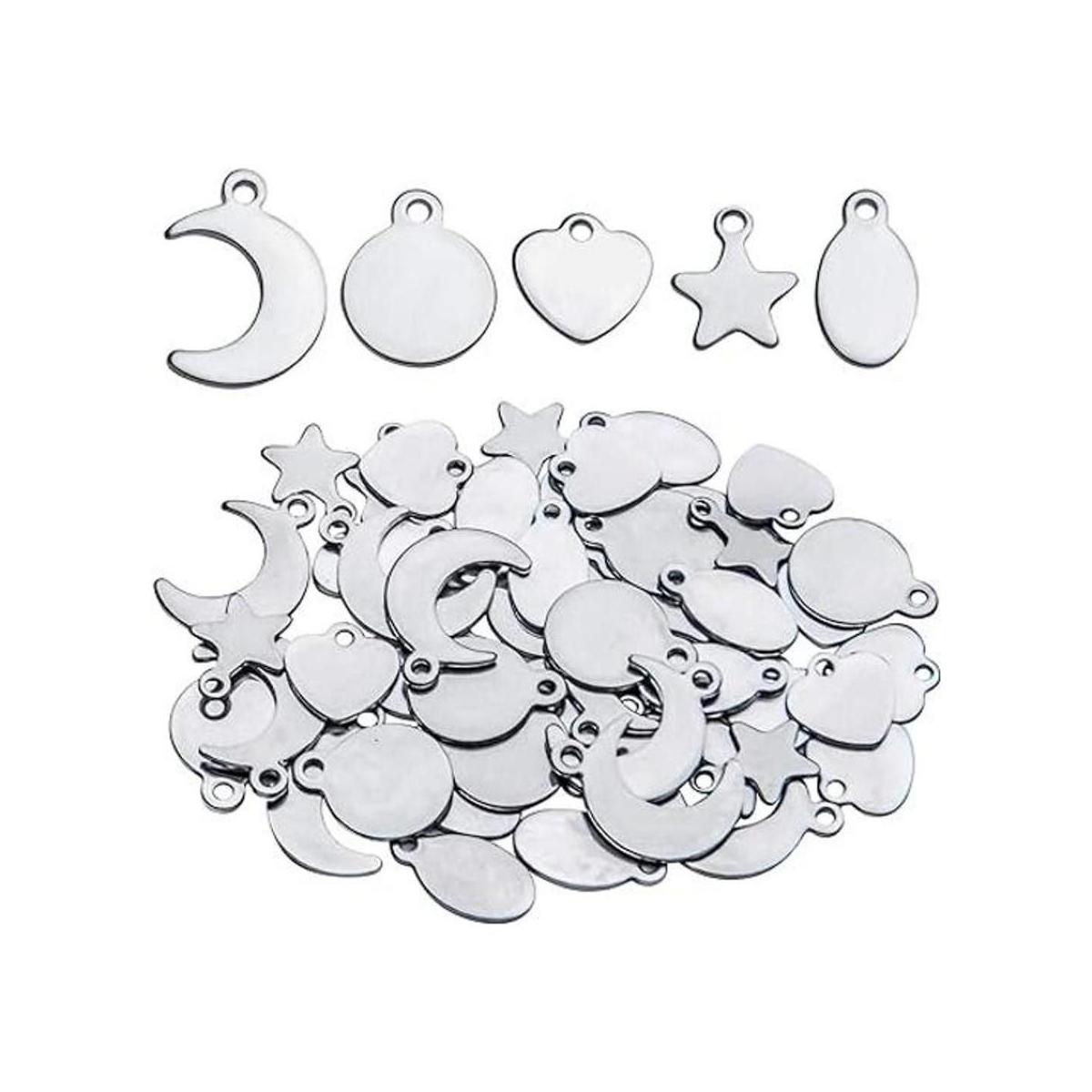 Colgantes de la etiqueta 50pcs Acero Inoxidable Etiqueta
