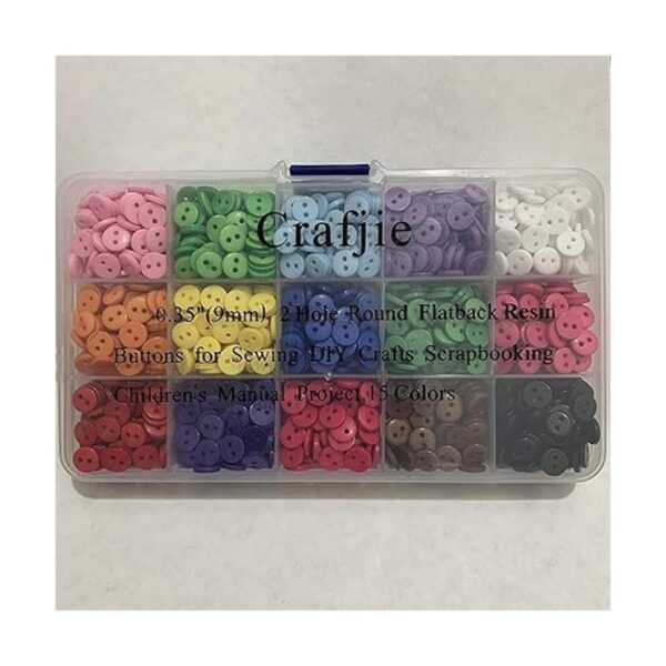 Crafjie Botones de costura de resina de 0.354 in 2