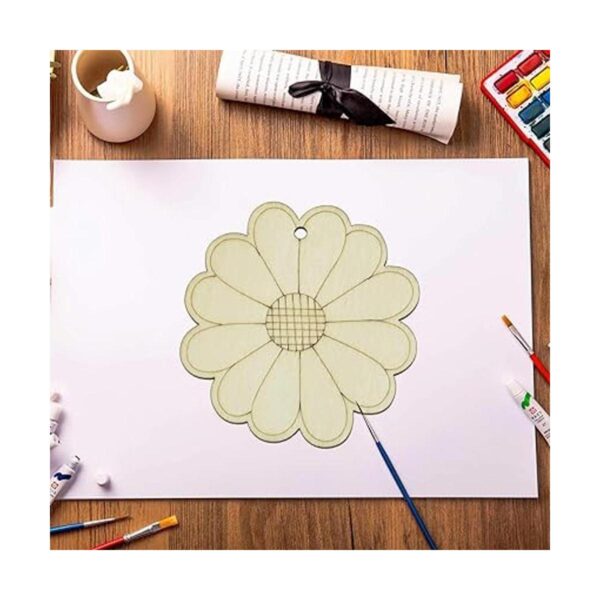 Creaides Adornos colgantes de madera con forma de flor de