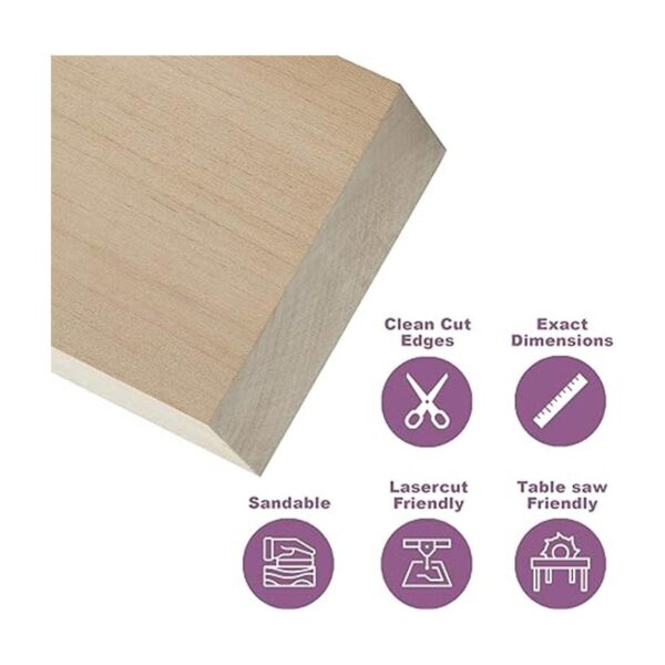 Craftiff Bloques de madera de tilo 4.0 x 4.0 x 2.0 in