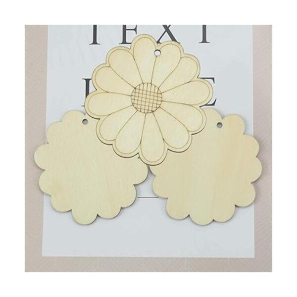 Creaides Adornos colgantes de madera con forma de flor de