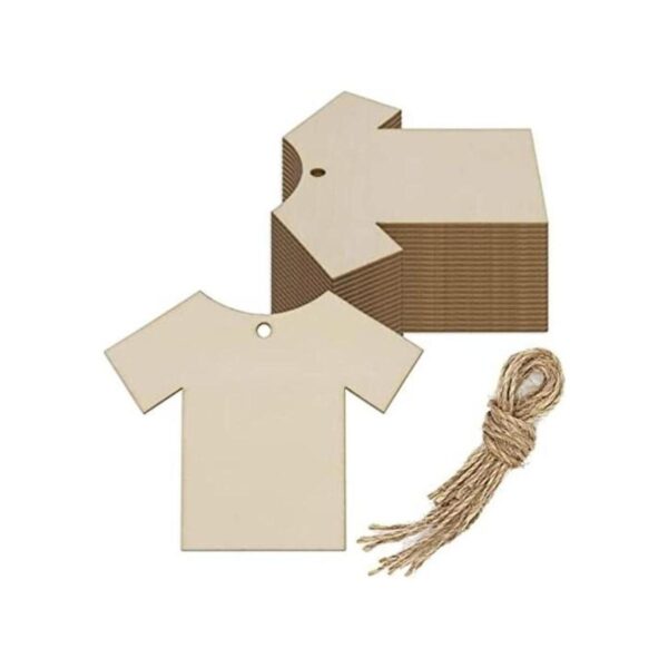 Creaides Adornos de madera con forma de camisa de madera_1