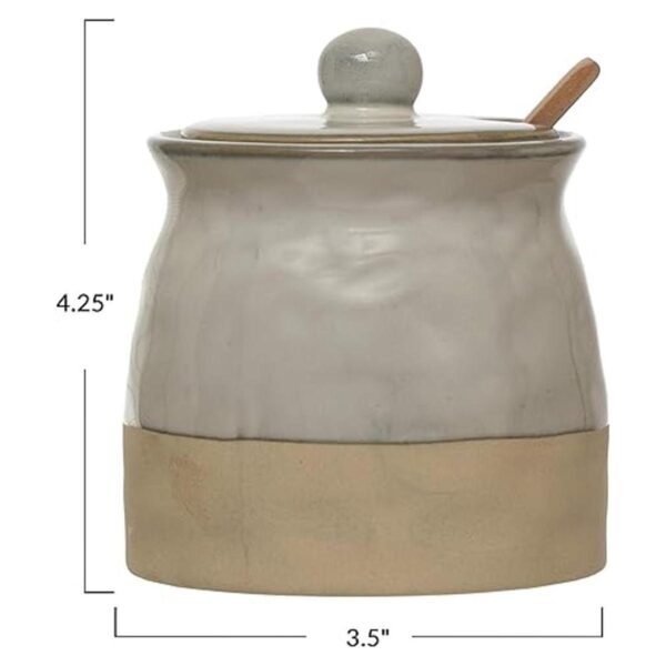 Creative CoOp Olla para tapa de azúcar color blanco