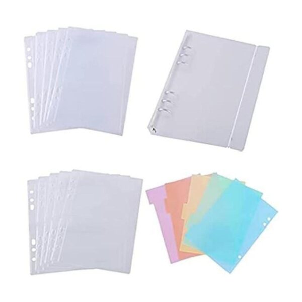 Cubierta para carpeta de 6 anillas A5 con 10 bolsillos de_1