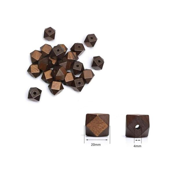 Cuentas geométricas de madera de 0.787 in con agujero de_4
