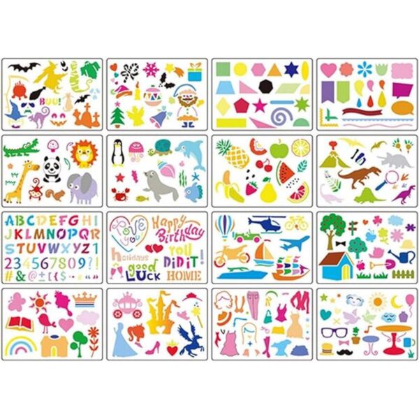 DIYASY Juego de 20 plantillas de dibujo para niños gran