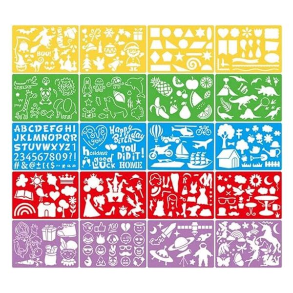 DIYASY Juego de 20 plantillas de dibujo para niños gran