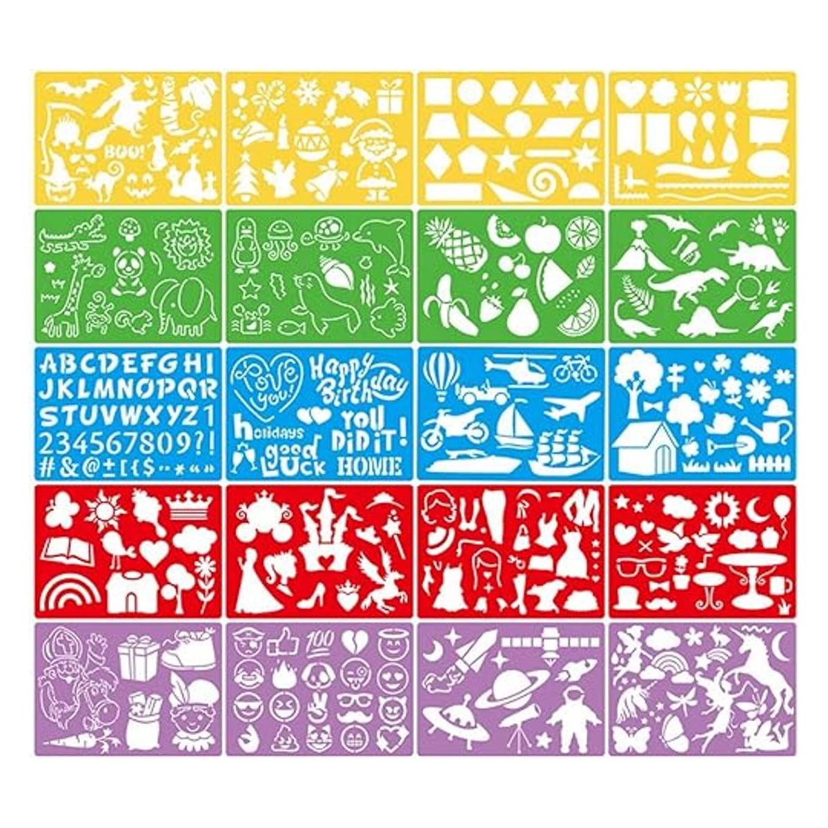 DIYASY Juego de 20 plantillas de dibujo para niños gran
