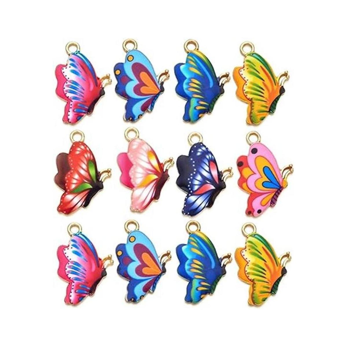 DIYstore 30 dijes de mariposa esmaltados de aleación de