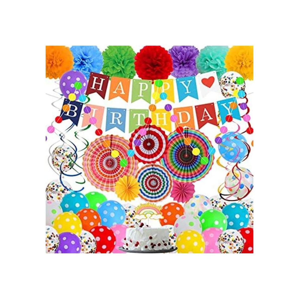 Decoraciones de cumpleaños coloridas decoraciones de