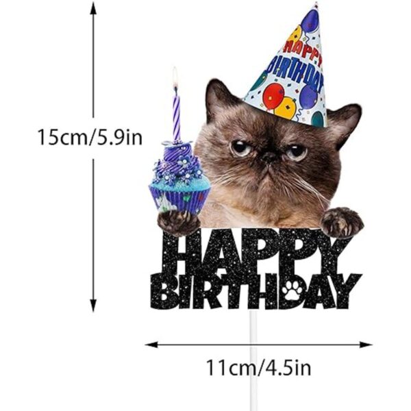 Decoración para tartas de feliz cumpleaños para gatos_2