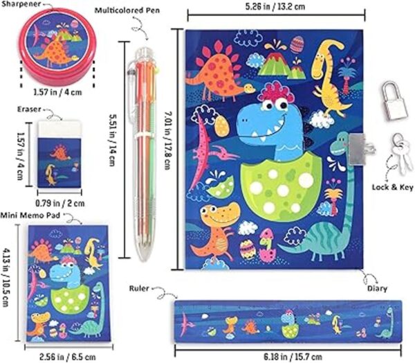 Diario para niños con cerradura diario de dinosaurio y