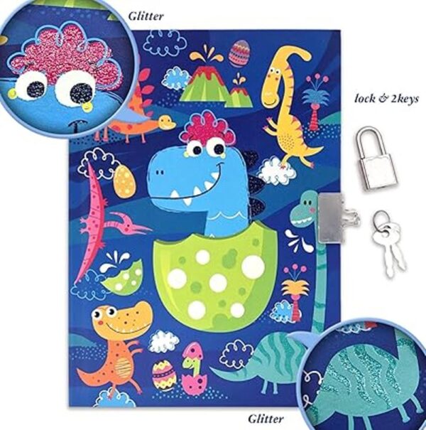 Diario para niños con cerradura diario de dinosaurio y