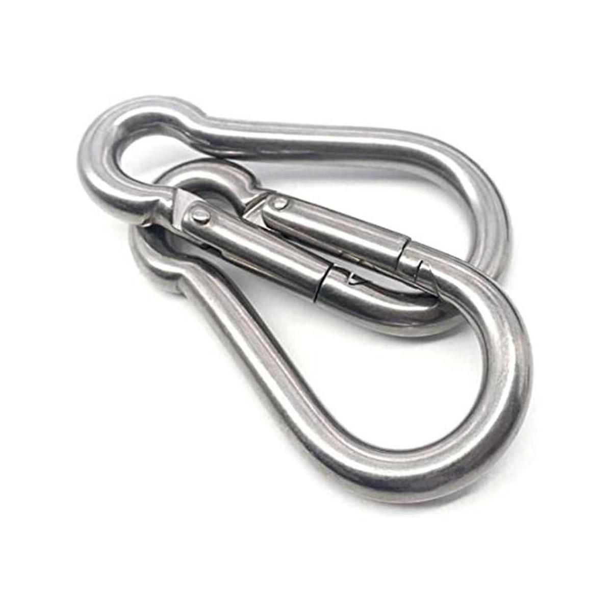 EFFIET Mosquetón de acero inoxidable de 3.15 pulgadas y 4