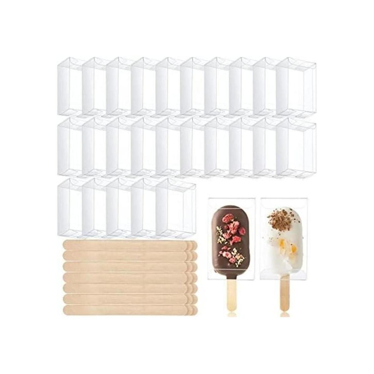 El juego de 50 cajas para pasteles de helado incluye 25
