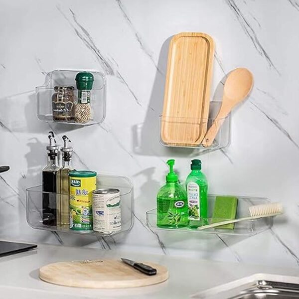 Estante organizador de plástico para montaje en pared