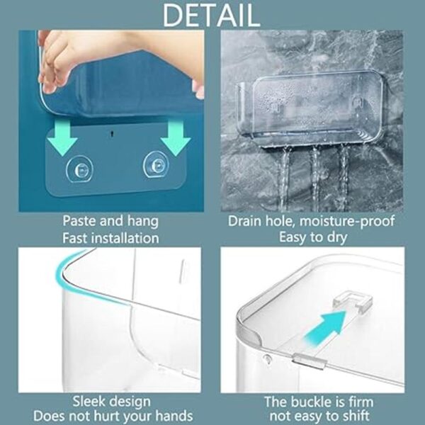 Estante organizador de plástico para montaje en pared