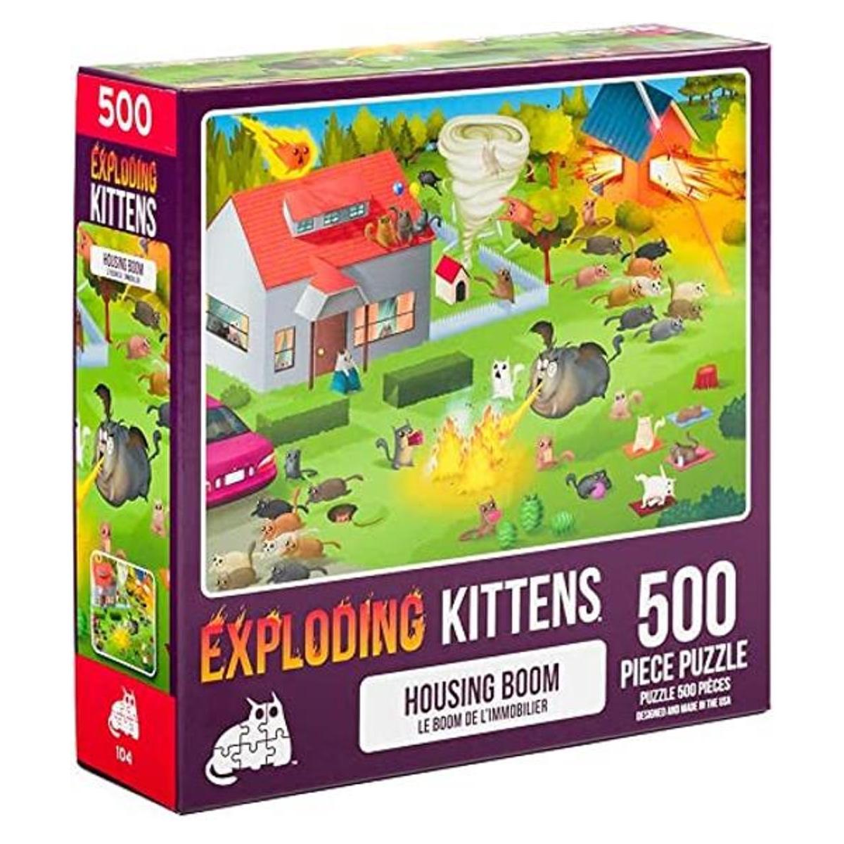 Exploding Kittens Rompecabezas de 500 piezas Boom de