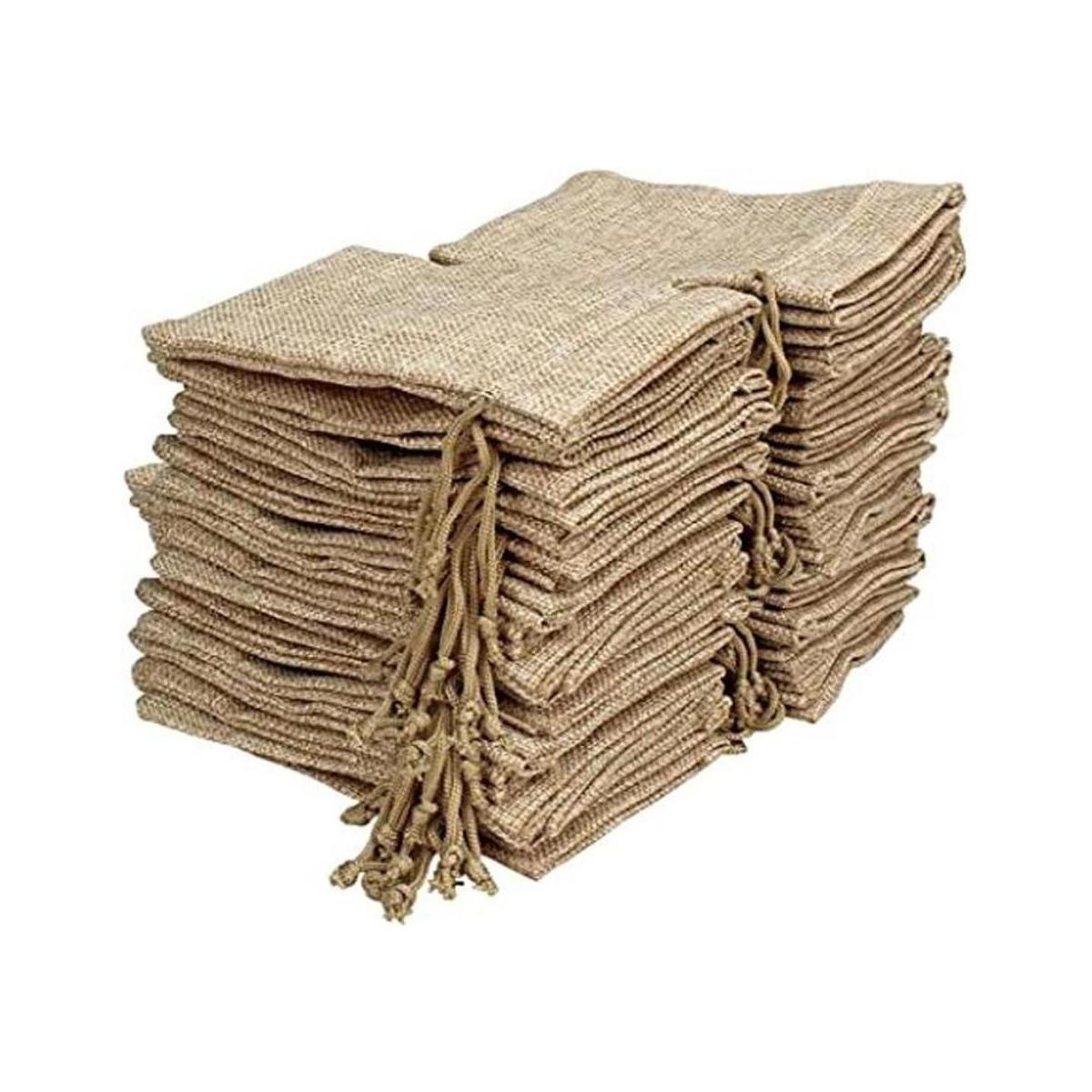 FASOTY Lote de 50 bolsas de arpillera de 3.5 x 5 pulgadas