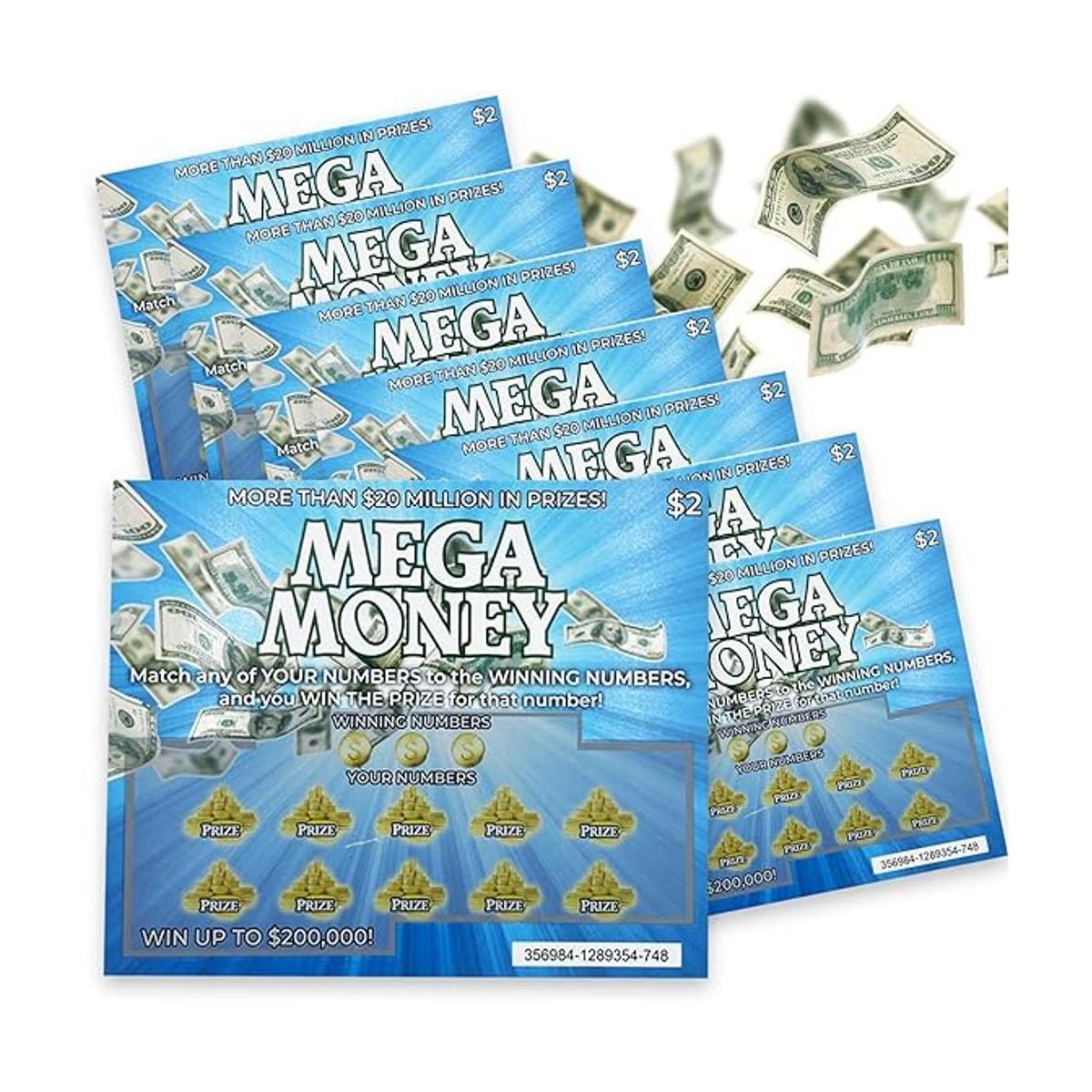 Fake Lottery Ticket Scratcher 8 Pack Fake Lotto boletos