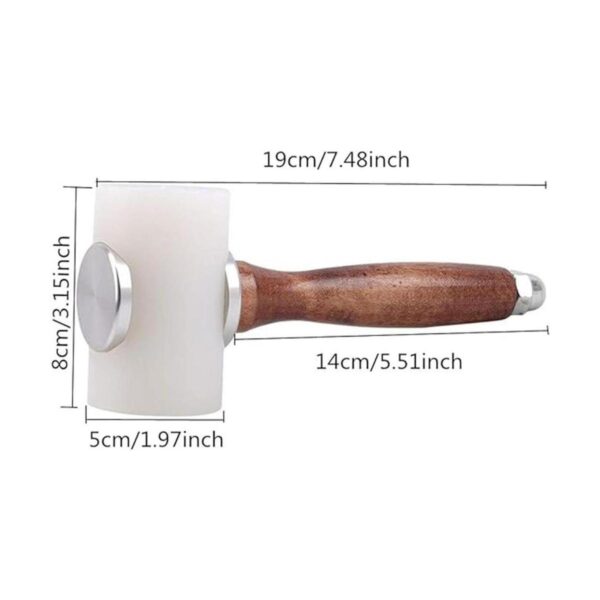 Fbshicung Martillo tallado de cuero mazo de cuero para_2