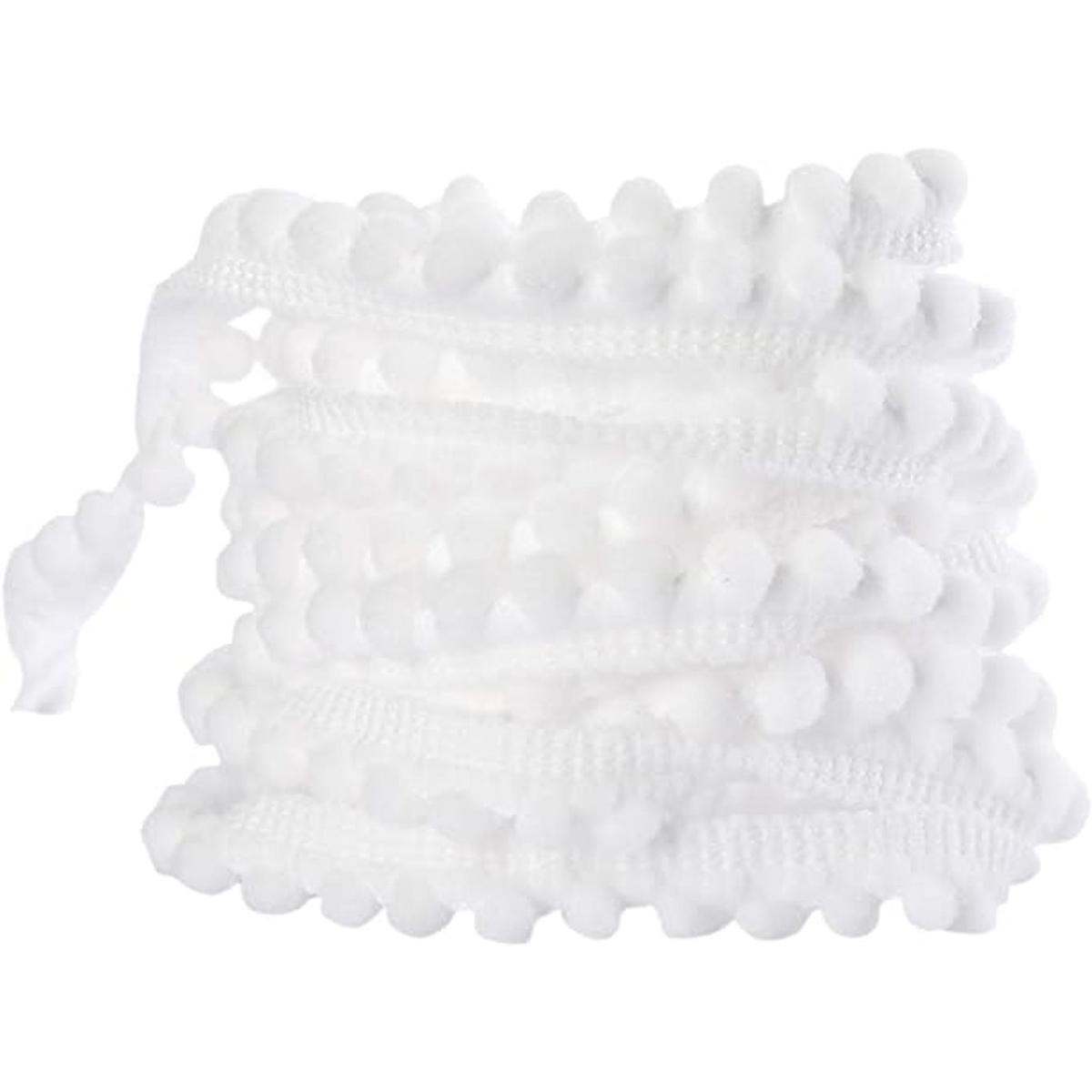 Flecos de bola con borde de pompones cinta para coser