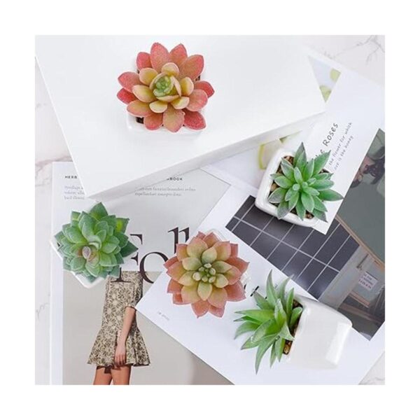 Funarty juego de 5 plantas suculentas artificiales en