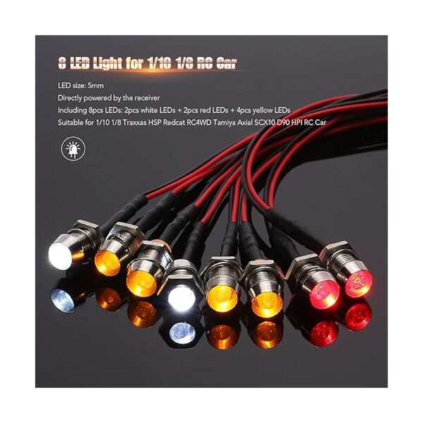 GLOBACT 8 unids RC kit de luz LED Accesorios RC farosluz