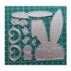 Gafas Conejo Metal Die Cuts Hierba Pascua Conejo Bowtie