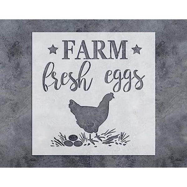 GSS Designs Farm Fresh Eggs Stencil 12.0 x 12.0 in Farm_1