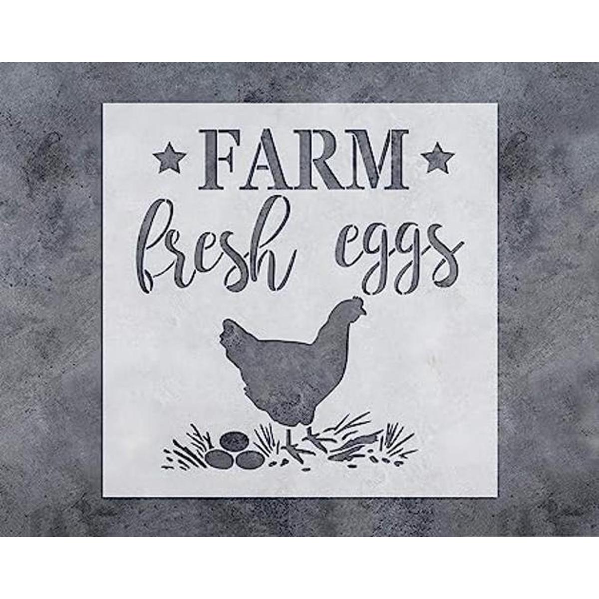 GSS Designs Farm Fresh Eggs Stencil 12.0 x 12.0 in Farm