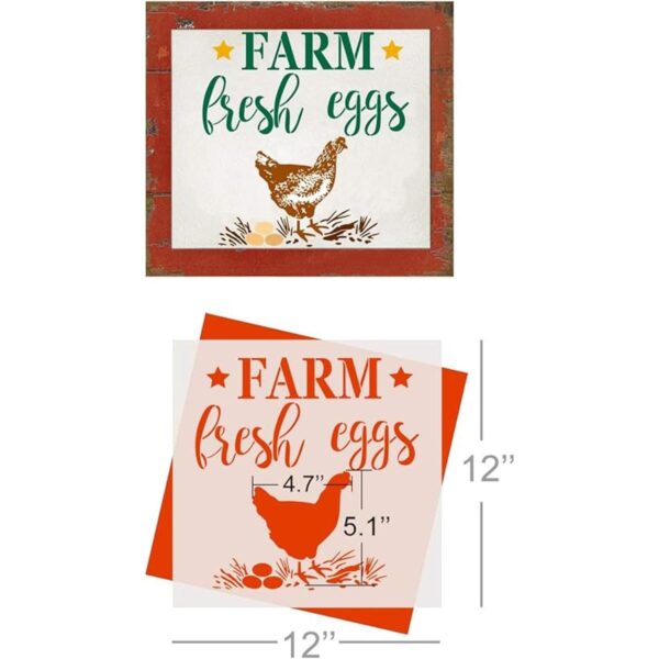 GSS Designs Farm Fresh Eggs Stencil 12.0 x 12.0 in Farm_2