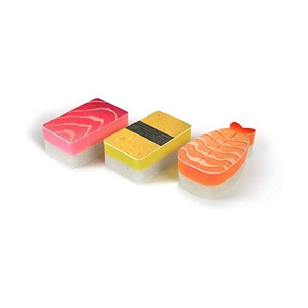 Genuine Fred WASHABI Juego de 3 esponjas surtido de sushi_1
