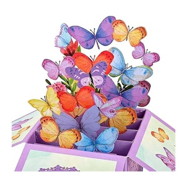 Giiffu Tarjeta desplegable con mariposas de acuarela_4
